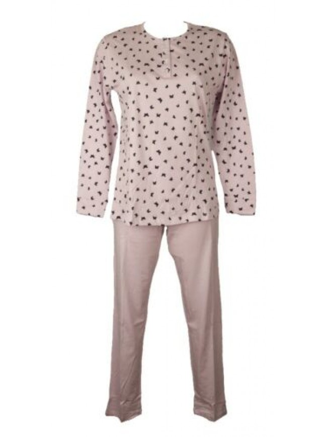 SG Pigiama donna RAGNO collo serafino manica lunga pantalone lungo estivo artico