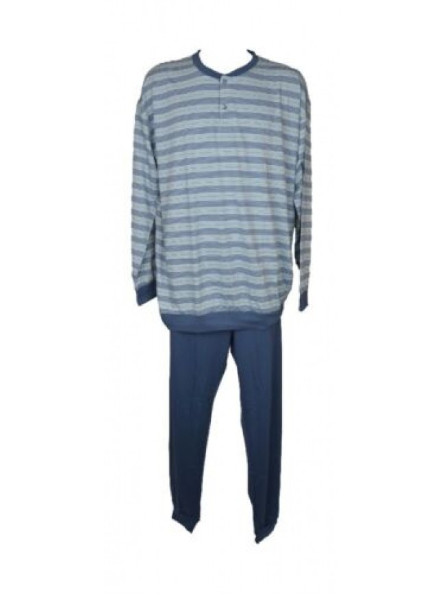 SG Pigiama uomo ALPINA cotone estivo maglia manica lunga collo serafino pantalon
