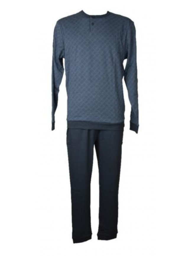 SG Pigiama uomo RAGNO interlock caldo cotone invernale manica lunga collo serafi