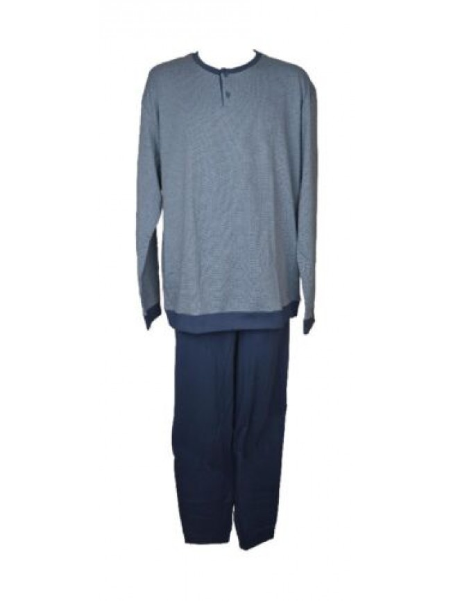 SG Pigiama uomo RAGNO interlock caldo cotone invernale manica lunga collo serafi