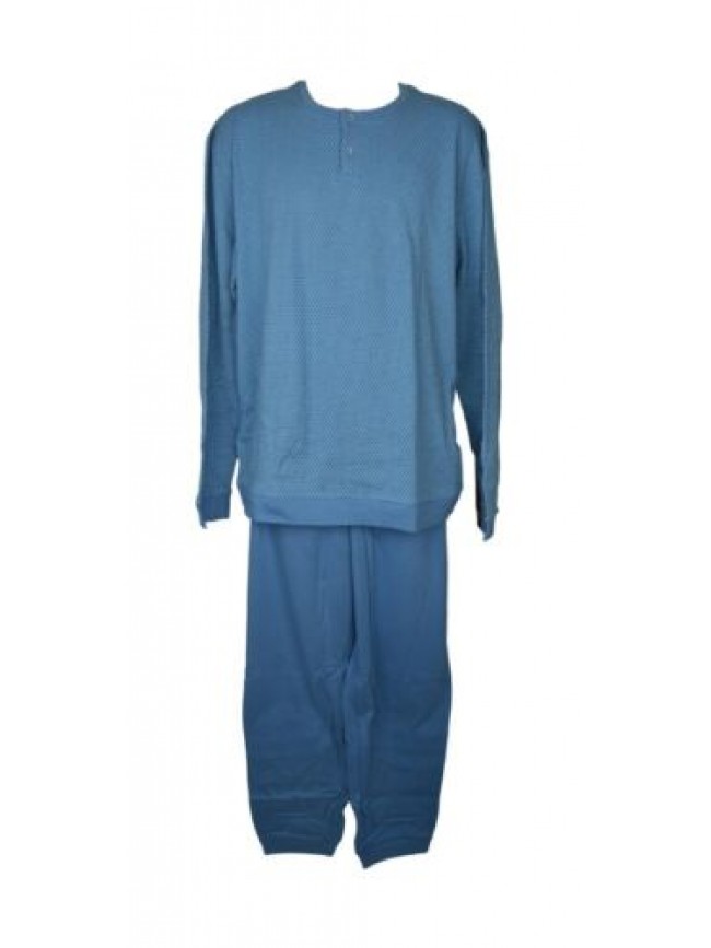 SG Pigiama uomo RAGNO interlock caldo cotone invernale manica lunga collo serafi