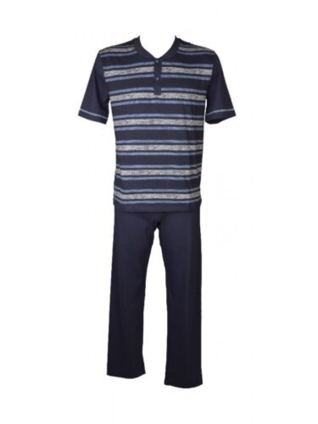 SG Pigiama uomo YOU 365 cotone estivo manica corta collo serafino pantalone lung