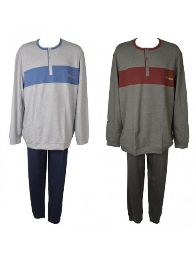 SG Pigiama uomo YOU 365 cotone invernale interlock collo serafino maglia e panta