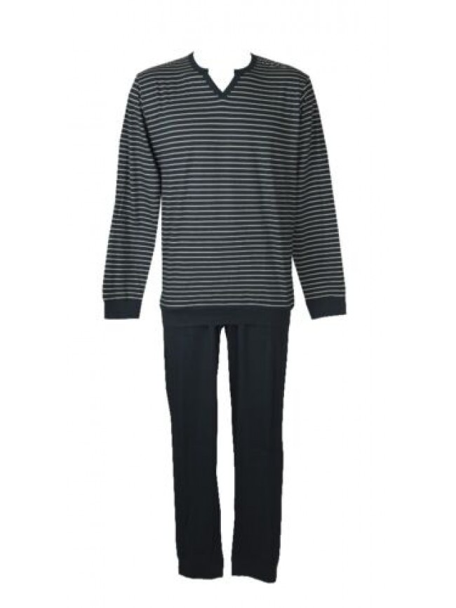 SG Pigiama uomo cotone estivo manica lunga collo serafino con polsini RAGNO SPOR