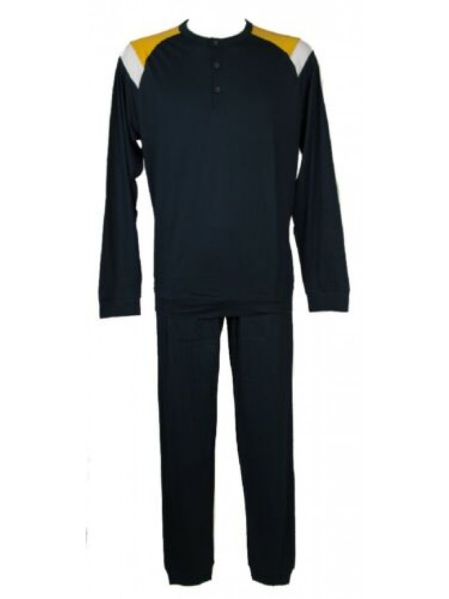 SG Pigiama uomo cotone manica lunga pantalone lungo collo serafino RAGNO SPORT a
