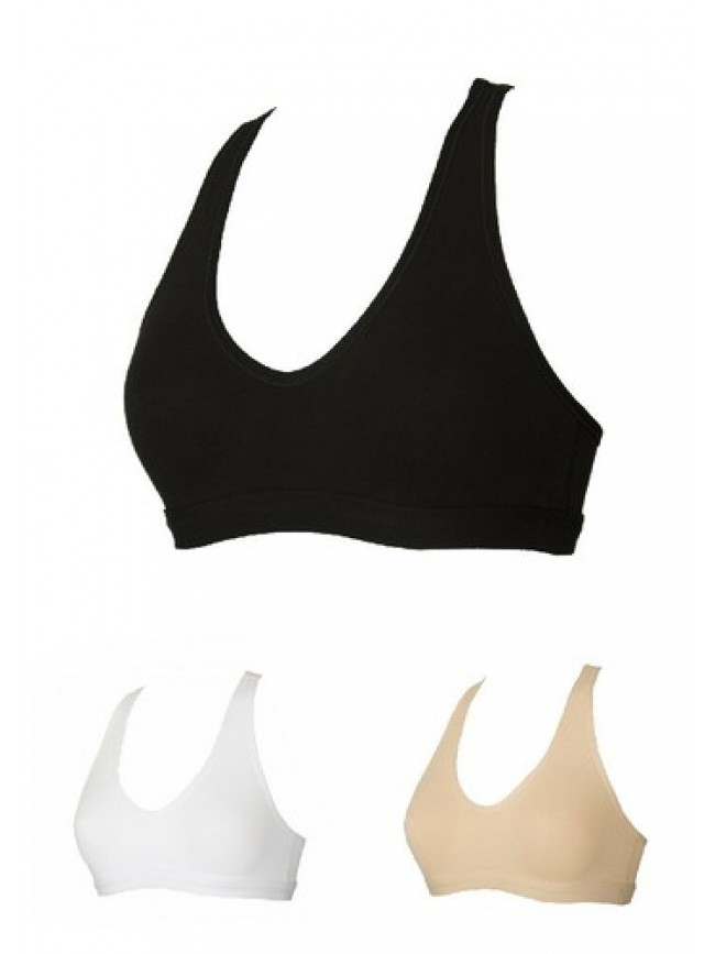 SG Reggiseno brassiere bralette RAGNO donna sport  cotone biocotton stetch artic