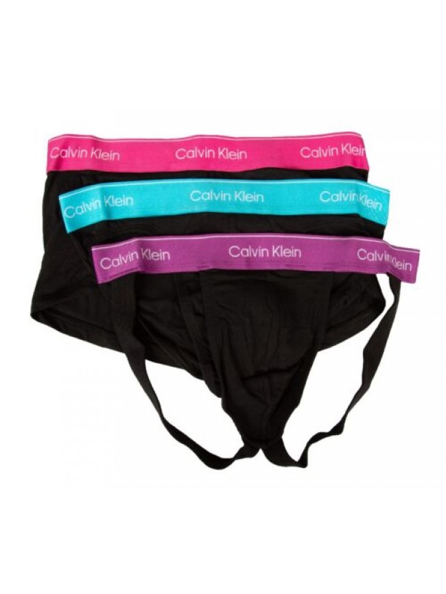SG Set uomo CK CALVIN KLEIN  jock strap+ slip+ boxer elastico a vista cotone ela