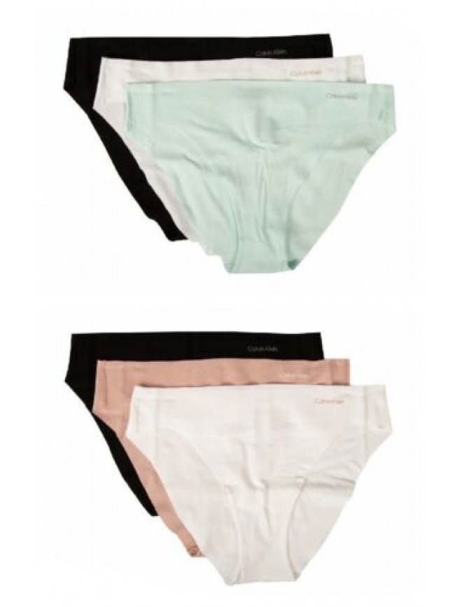 SG Slip donna CK CALVIN KLEIN confezione 3 capi mutande invisibili senza cucitur