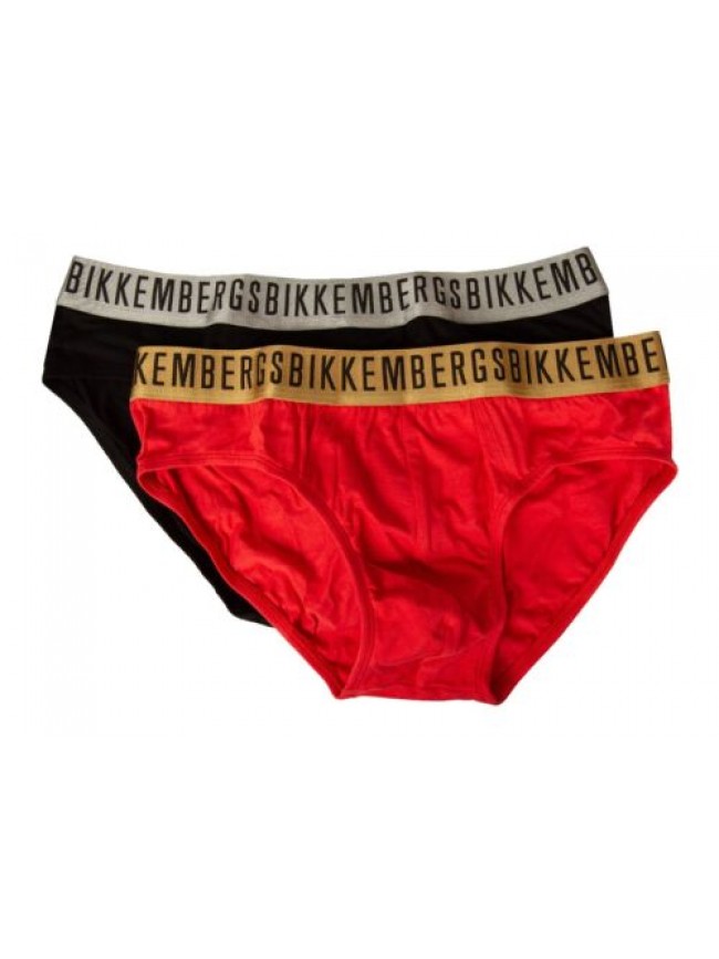 SG Slip uomo BIKKEMBERGS confezione 2 capi elastico a vista cotone elasticizzato