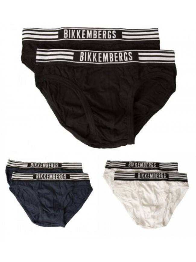 SG Slip uomo BIKKEMBERGS confezione 2 pezzi elastico a vista cotone elasticizzat