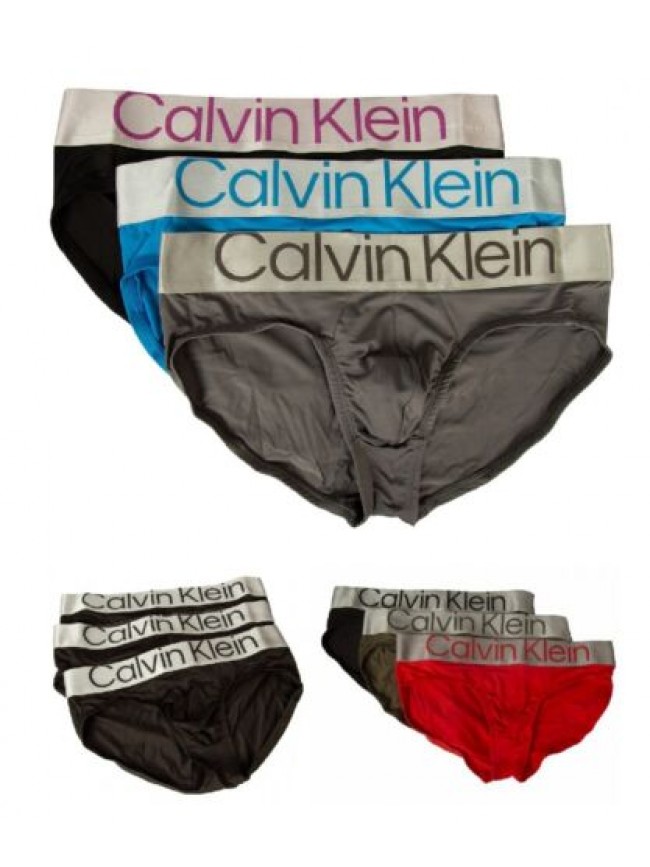SG Slip uomo CK CALVIN KLEIN 3 pezzi elastico a vista microfibra mutande articol