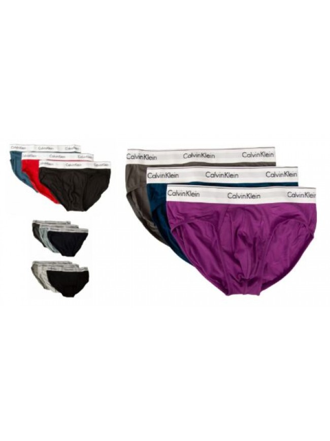 SG Slip uomo CK CALVIN KLEIN confezione 3pezzi elastico a vista cotone elasticiz