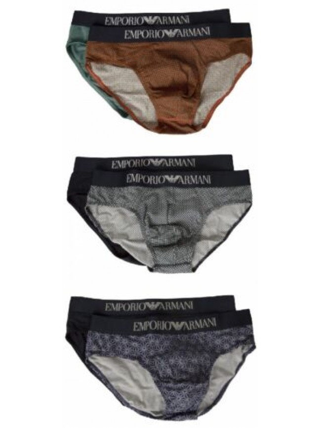 SG Slip uomo EMPORIO ARMANI confezione 2 pezzi elastico a vista mutanda bipack u