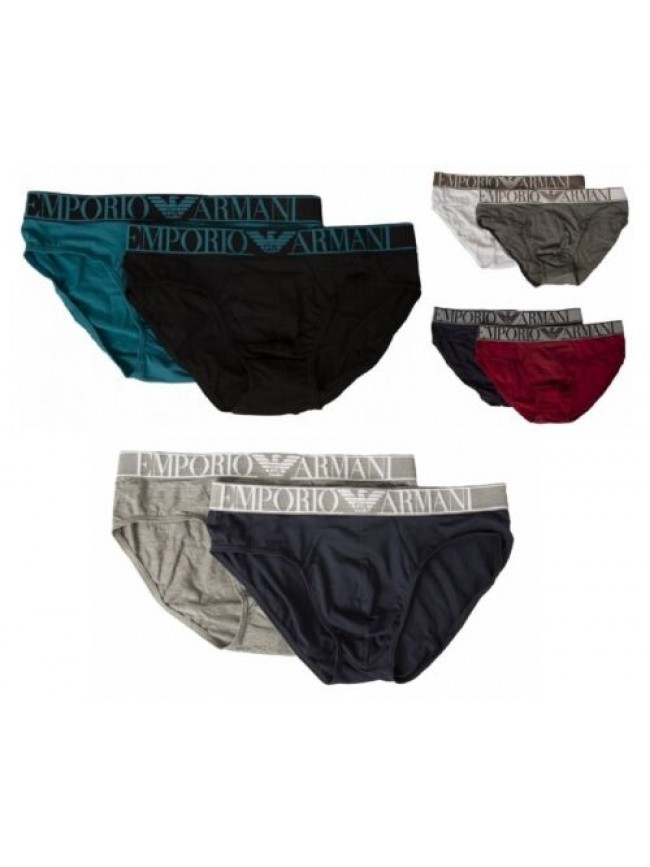 SG Slip uomo EMPORIO ARMANI confezione 2 pezzi mutande elastico a vista cotone e