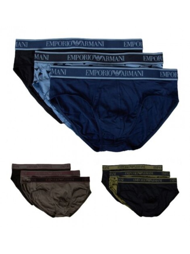 SG Slip uomo EMPORIO ARMANI confezione 3 capi mutande elastico a vista cotone el