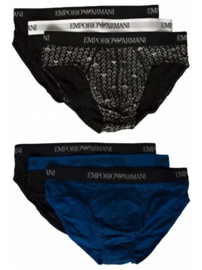 SG Slip uomo EMPORIO ARMANI confezione 3 pezzi mutande elastico a vista cotone e