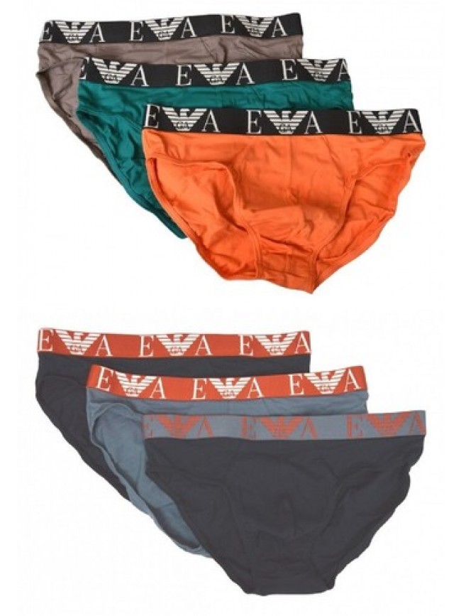 SG Slip uomo EMPORIO ARMANI confezione 3 pezzi mutande elastico a vista cotone e