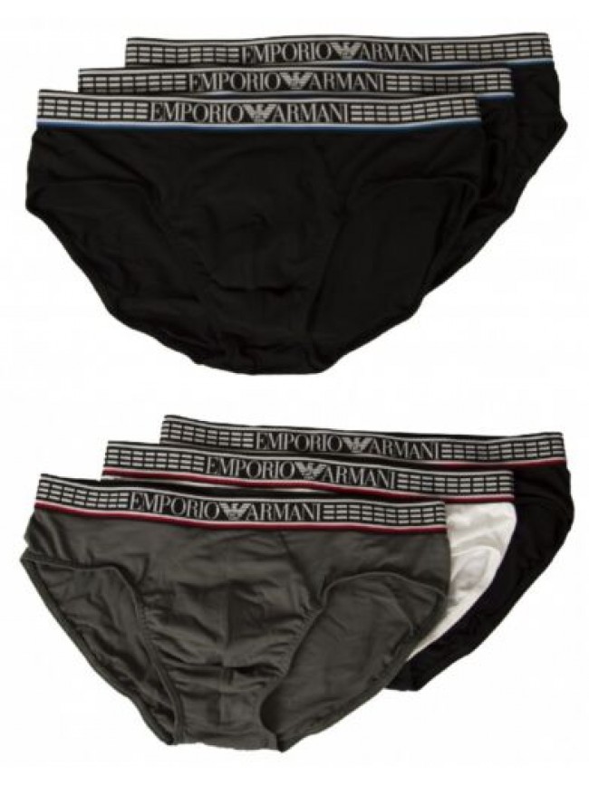 SG Slip uomo EMPORIO ARMANI mutanda confezione 3 capi elastico a vista microfibr