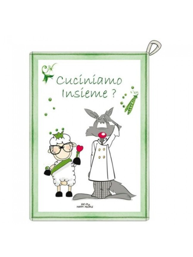 SG Strofinaccio cucina canovaccio 50X70 cm cotone HAPPY PEOPLE articolo KA083001