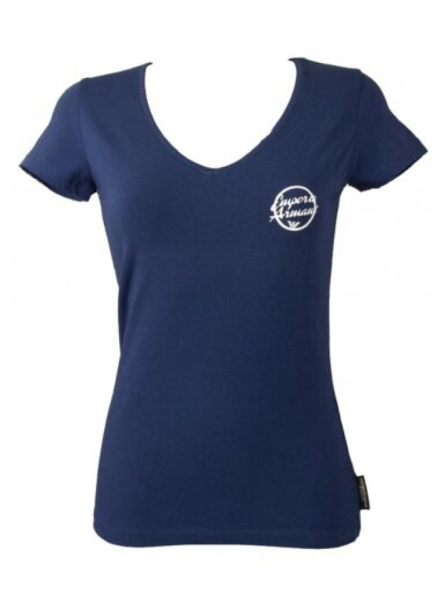 SG T-shirt donna EMPORIO ARMANI manica corta scollo v maglietta elasticizzata  a