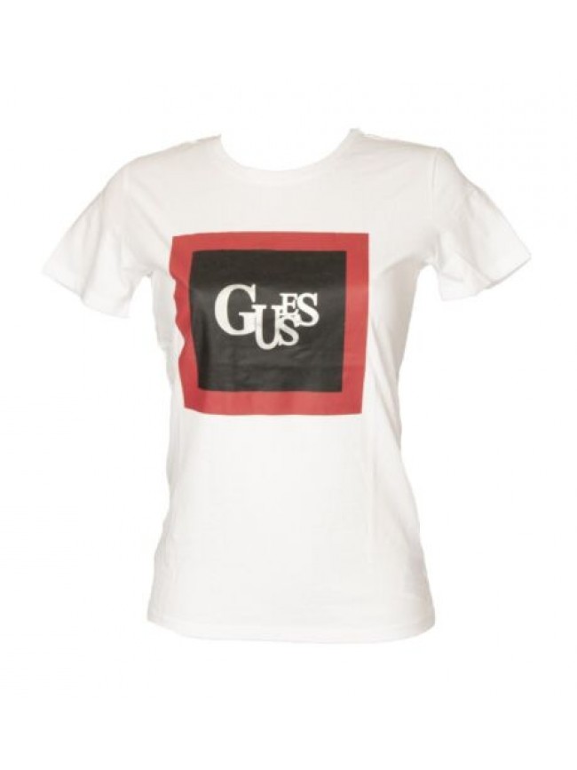SG T-shirt donna GUESS maglietta manica corta girocollo con logo puro cotone art
