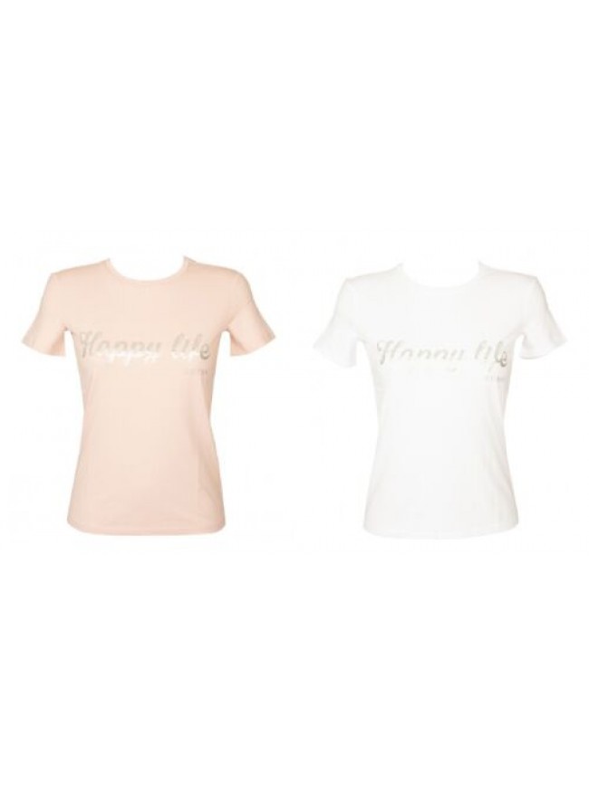 SG T-shirt donna GUESS maglietta manica corta girocollo con stampa e logo puro c