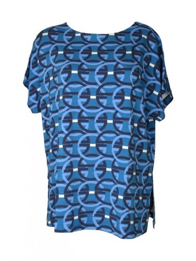 SG T-shirt donna RAGNO manica corta calata girocollo con spacchi laterali viscos