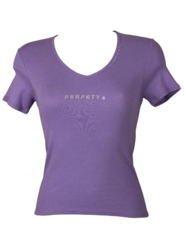 SG T-shirt donna RAGNO manica corta scollo v puro cotone articolo 074568 PERFETT