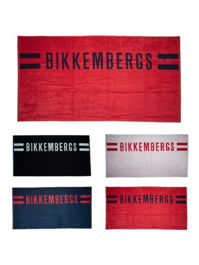 SG Telo mare BIKKEMBERGS piscina o spa cotone spugna e ciniglia logato cm.170 x 