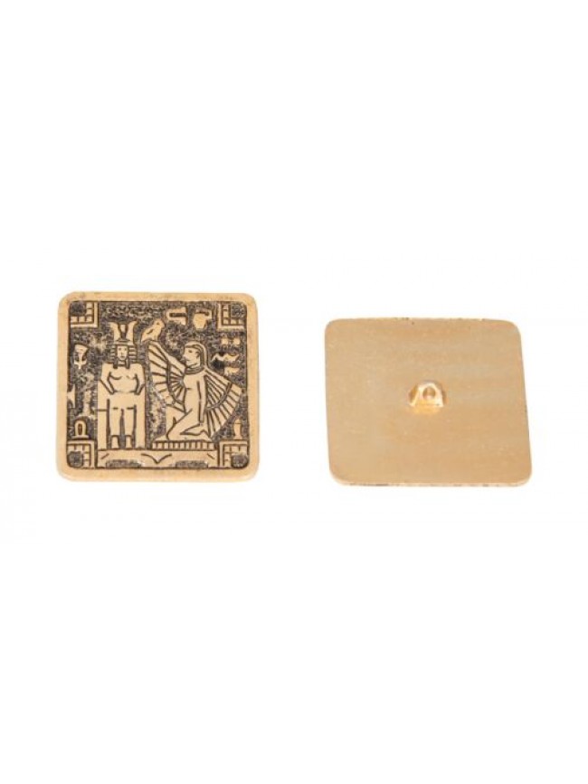 Set 10 bottoni quadrati in metallo con gambo da cucire mm.31 x 31 x 5 mm articol