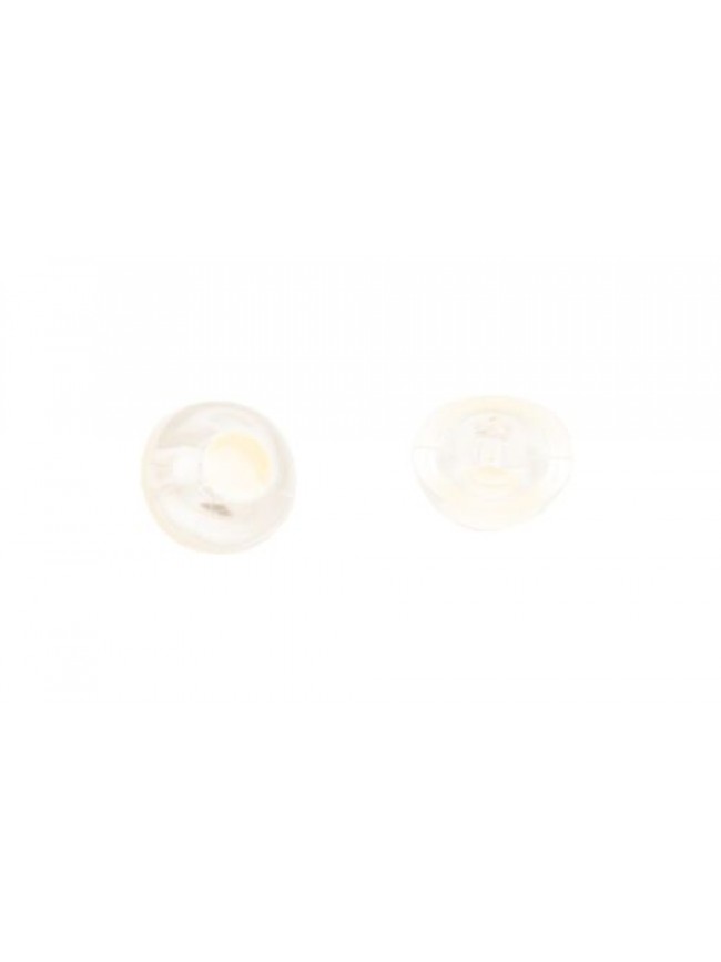 Set 10 bottoni rotondi con gambo per cucire in plastica mm.12 x 12 x 9 mm artico