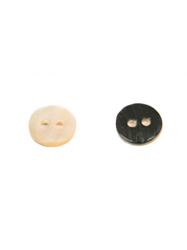 Set 10 bottoni rotondi in madreperla con due fori per cucire mm.10 x 10 x 2 mm a