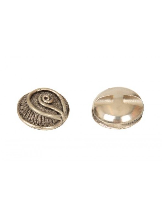 Set 4 bottoni rotondi in metallo con gambo da cucire mm.22 x 22 x 13 mm articolo