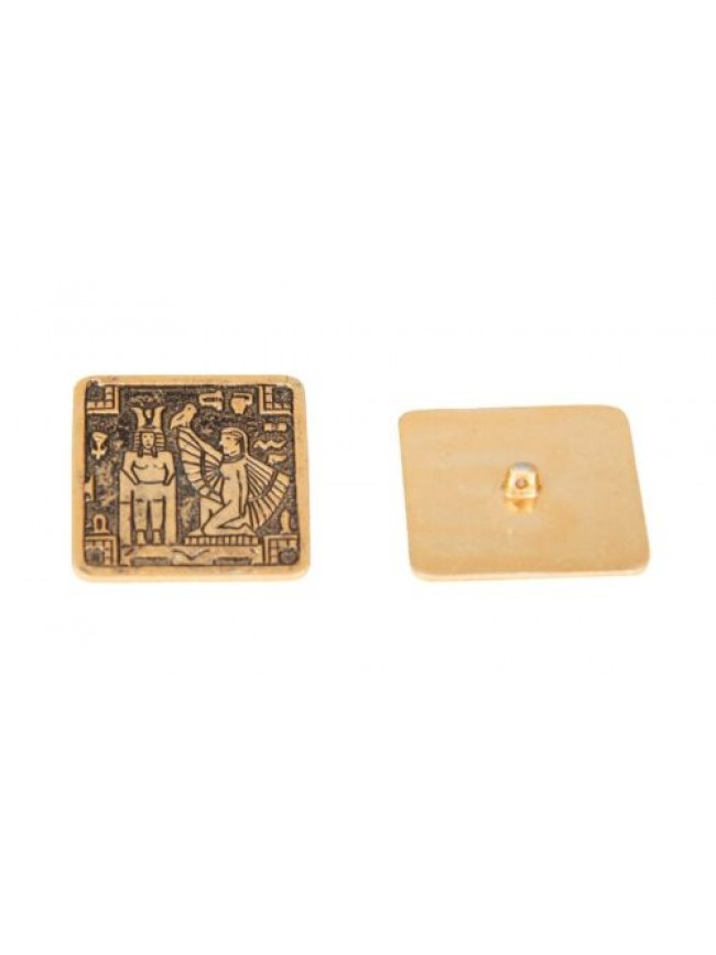 Set 7 bottoni quadrato con gambo per cucire in metallo mm.31 x 31 x 5 articolo B
