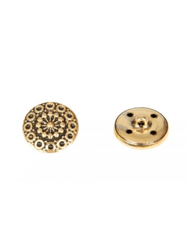 Set 7 bottoni rotondi con gambo per cucire in metallo mm.23 x 23 x 9 articolo BO