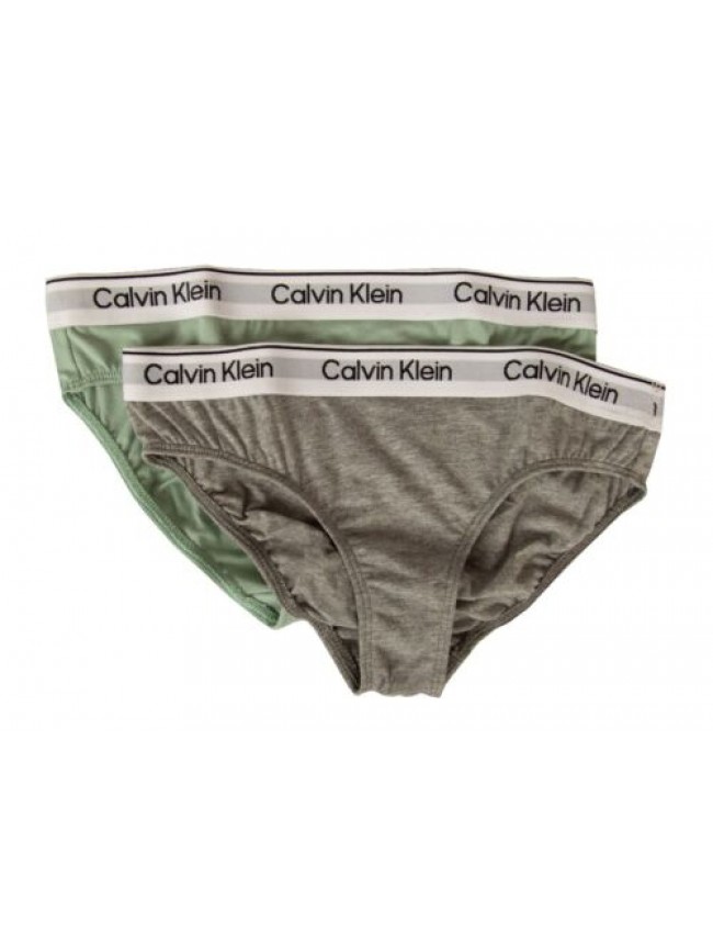 Slip bimba CALVIN KLEIN bambina femmina confezione 2 capi elastico a vista coton