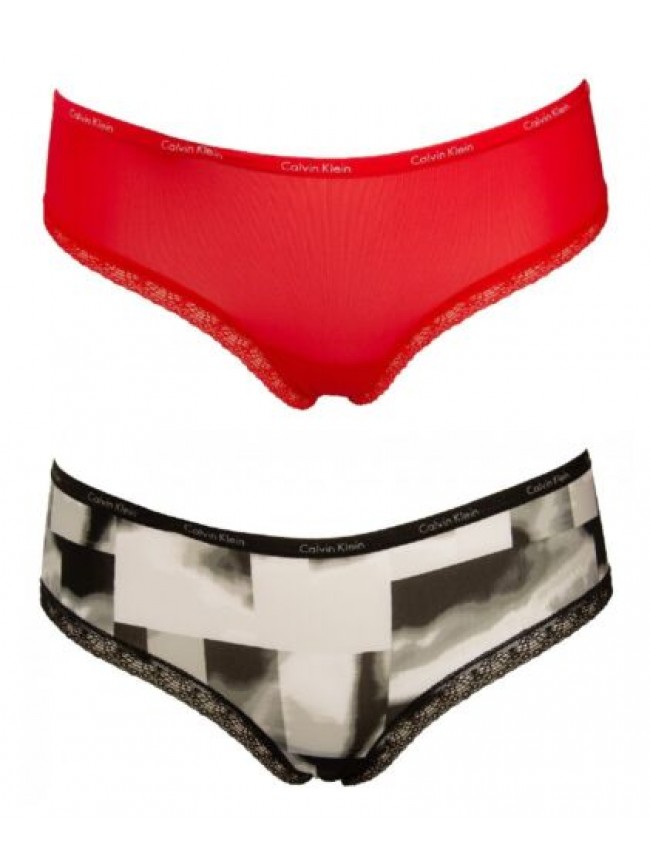Slip donna CALVIN KLEIN mutanda coulotte elastico a vista logato tessuto microfi