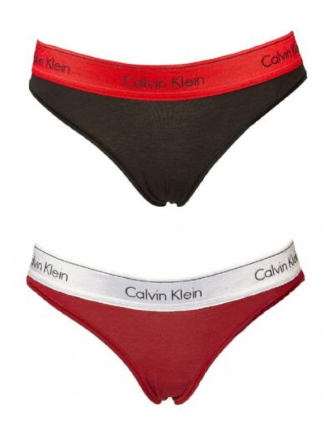 Slip donna CK CALVIN KLEIN mutanda cotone elasticizzato elastico a vista logato 