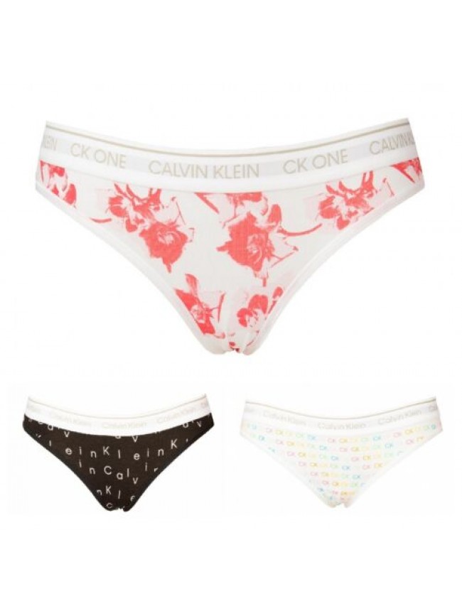 Slip donna CK CALVIN KLEIN mutanda cotone elasticizzato elastico a vista logato 