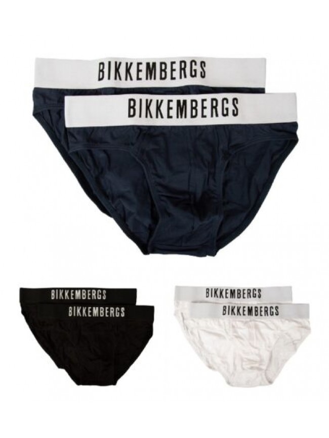 Slip uomo BIKKEMBERGS confezione 2 capi elastico a vista cotone elasticizzato un
