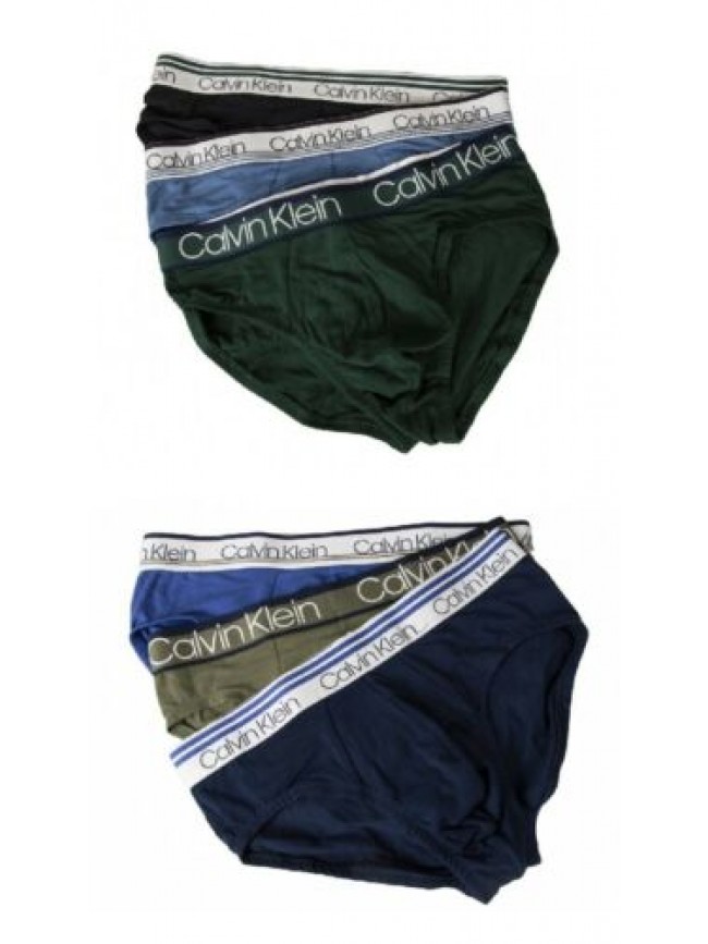 Slip uomo CK CALVIN KLEIN 3 pezzi elastico a vista in cotone elasticizzato mutan