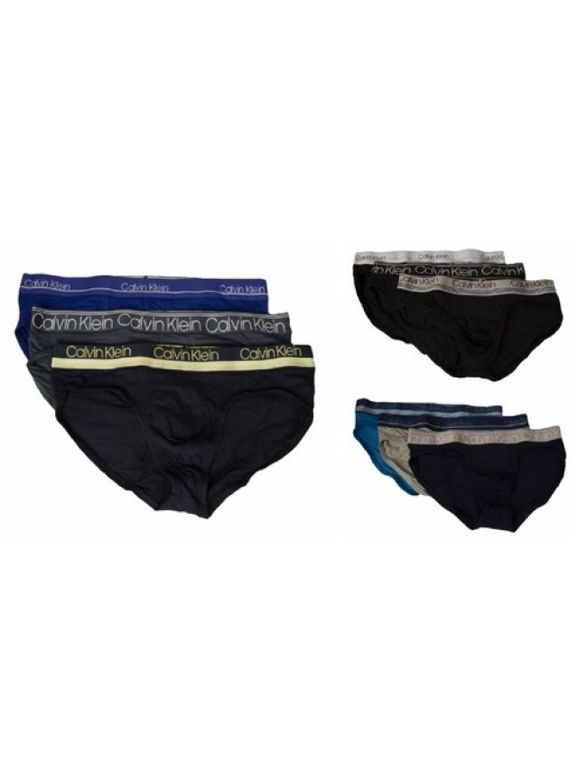 Slip uomo CK CALVIN KLEIN 3 pezzi elastico a vista in cotone elasticizzato mutan