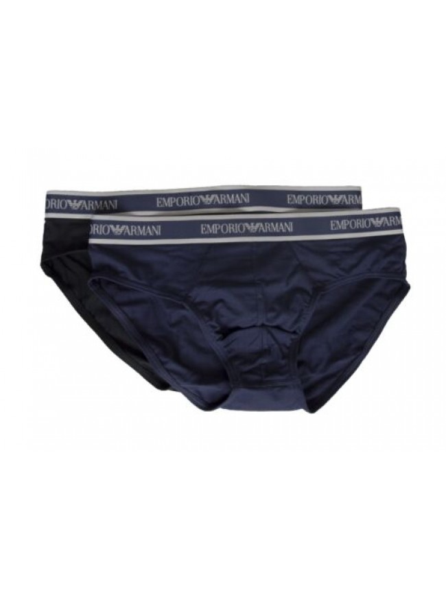 Slip uomo EMPORIO ARMANI confezione 2 pezzi elastico a vista mutanda bipack unde