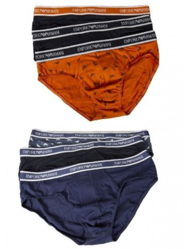 Slip uomo EMPORIO ARMANI confezione 3 pezzi mutande elastico a vista cotone elas