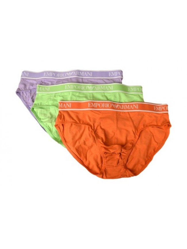 Slip uomo EMPORIO ARMANI confezione 3 pezzi mutande elastico a vista cotone elas