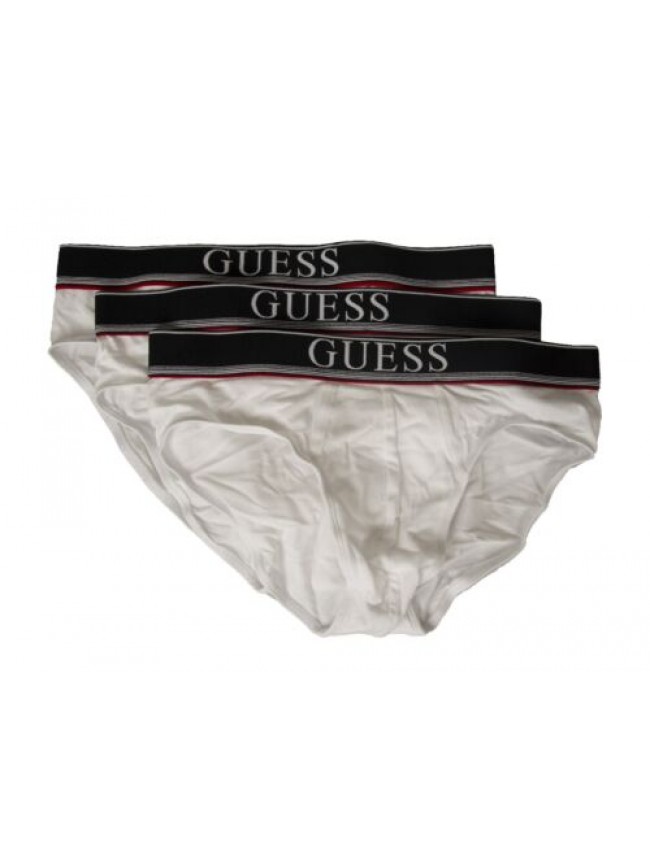 Slip uomo GUESS confezione 3 pezzi elastico a vista mutanda tripack cotone elast