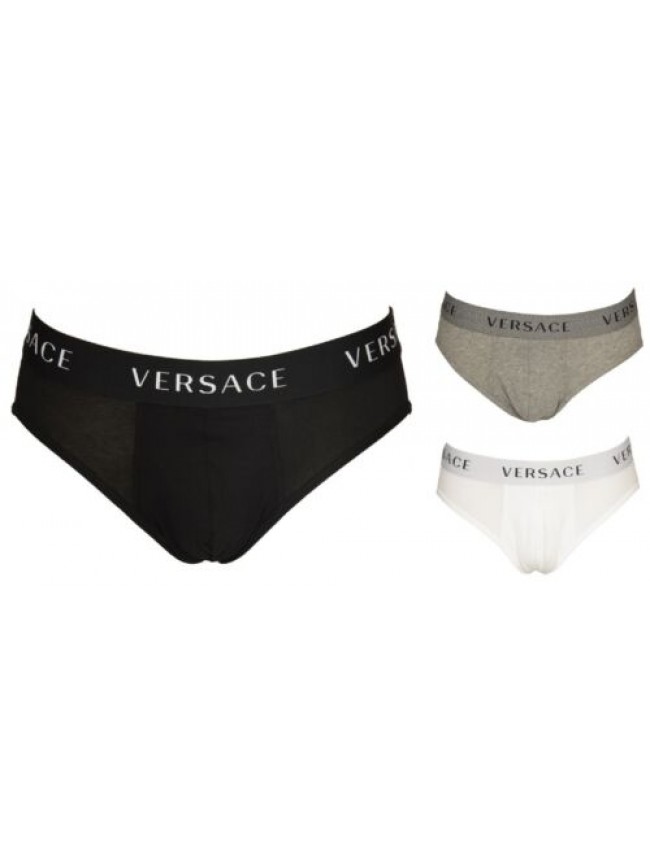 Slip uomo VERSACE mutanda elastico a vista cotone elasticizzato underwear artico