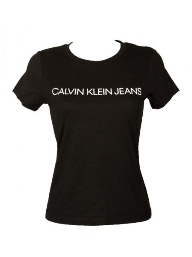 T-shirt donna CK CALVIN KLEIN JEANS manica corta puro cotone girocollo con logo 