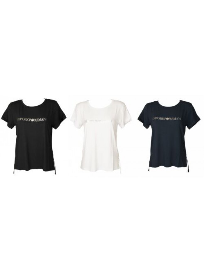 T-shirt donna EMPORIO ARMANI manica corta girocollo maglietta viscosa con logo s