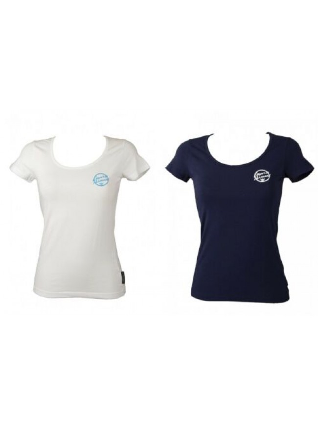 T-shirt donna EMPORIO ARMANI manica corta girocollo profondo maglietta elasticiz